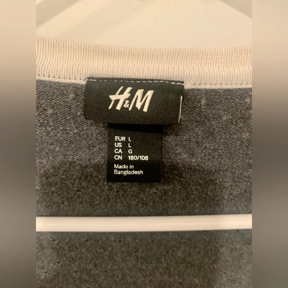 H&M Gray & Cream Boyfriend / Collegiate Style Cardigan - Picture 4 of 5